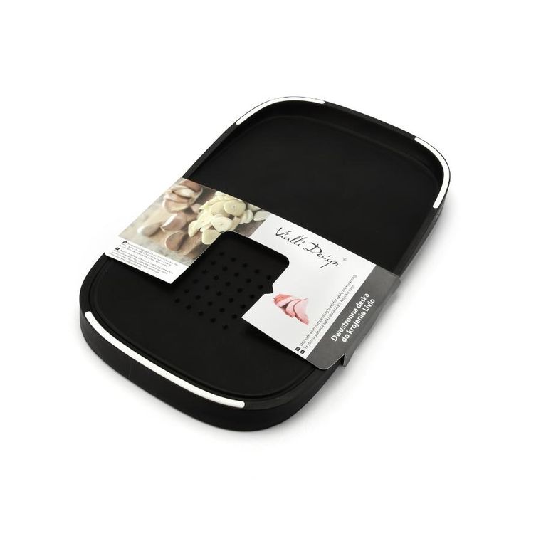 Vialli Design, zestaw 5 noży w bloku, Fino, z deską, Livio, czarny