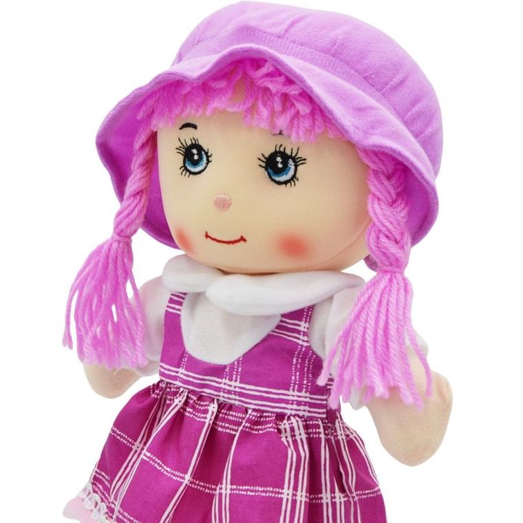 Victoria Sport, lalka szmaciana z dżwiękiem, fioletowa