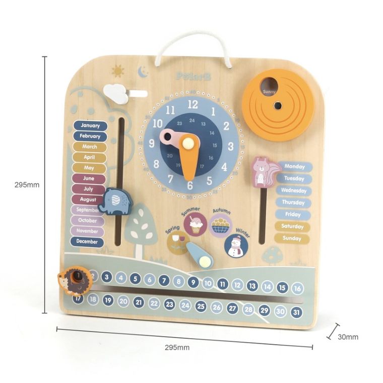 Viga, Kalendarz i zegar, zabawka drewniana