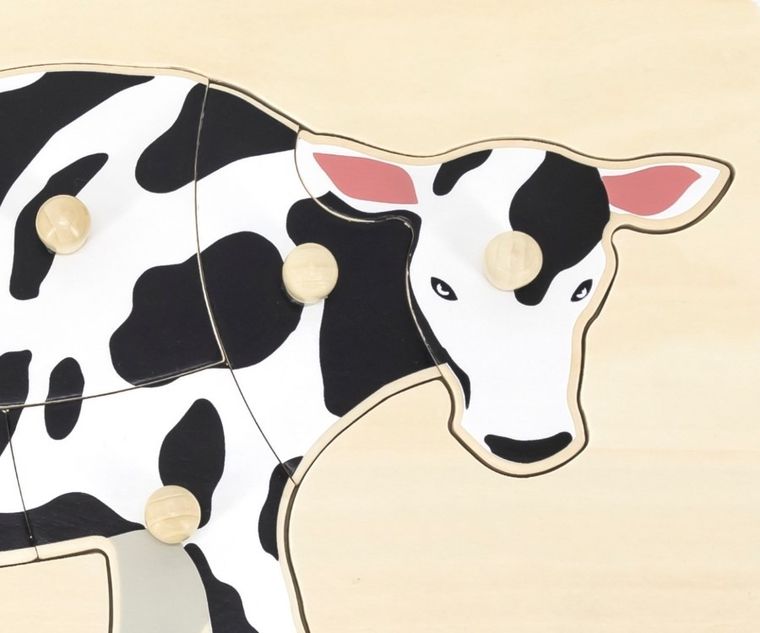 Viga, Krowa, układanka na podkładce z uchwytami, 8 elementów