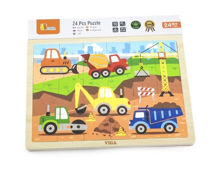 Viga, Na budowie, puzzle na podkładce, 24 elementy