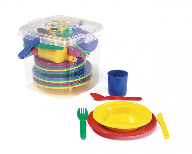 Viking Toys, naczynia w wiaderku, 48 elementów