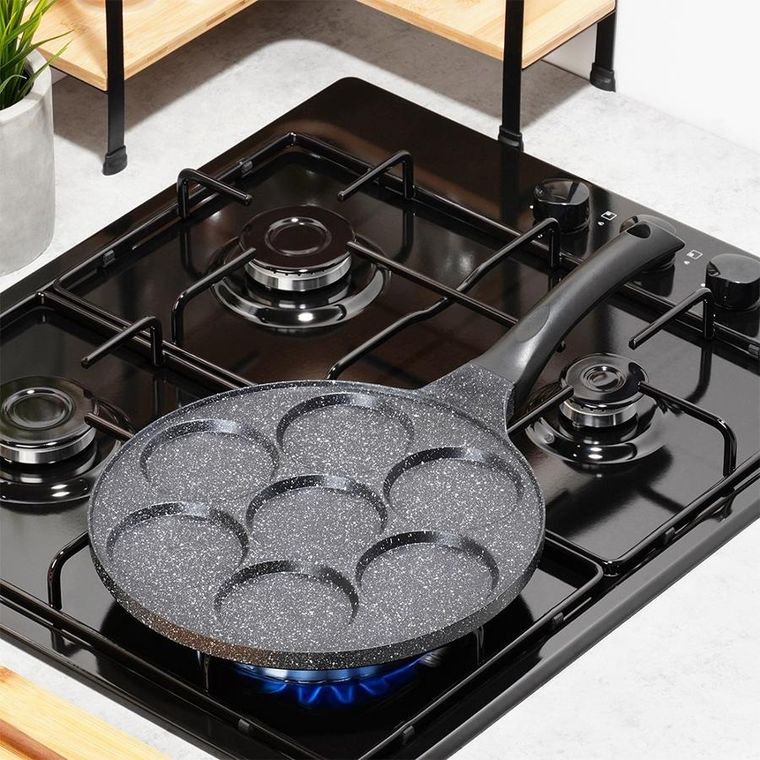 Vilde, Basic Line, patelnia do jajek, granitowa, 7 otworów, 26 cm