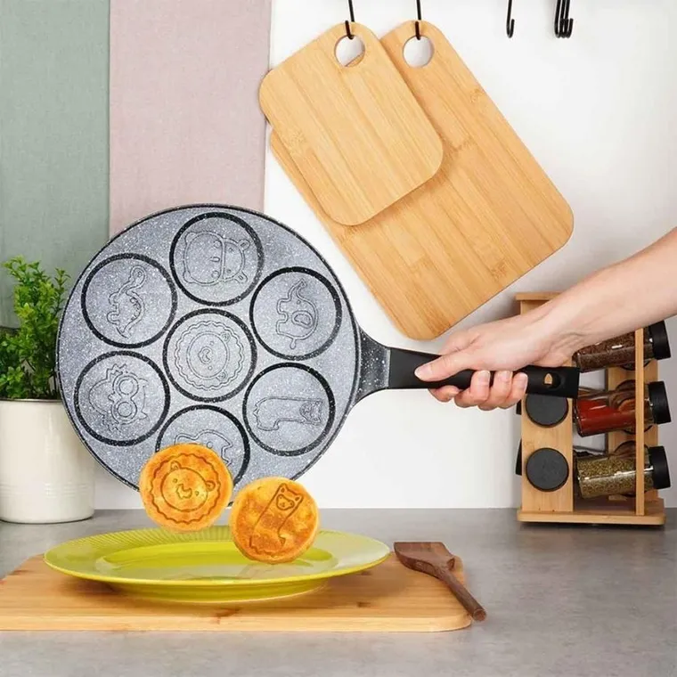 Vilde, Black Line, patelnia do jajek granitowa, 7 otworów, 26 cm