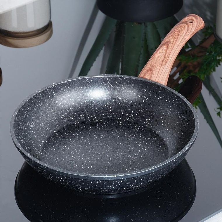 Vilde, Black&Wood, patelnia granitowa, 20 cm