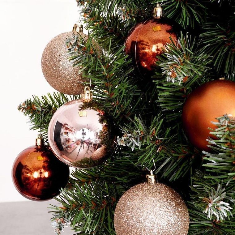 Vilde, bombki choinkowe nietłukące, bursztynowe, 6 szt., 7 cm