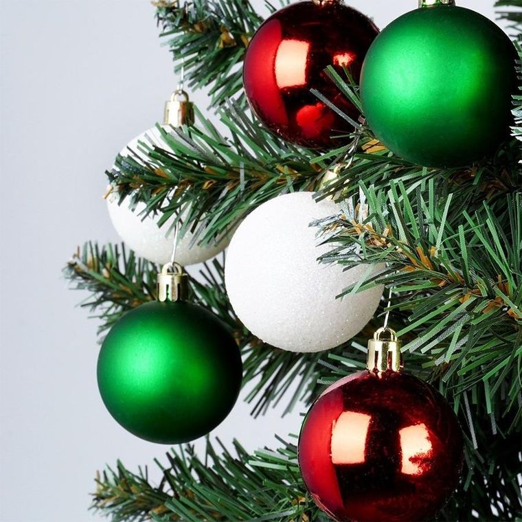 Vilde, bombki choinkowe nietłukące, czerwone, zielone, białe, 5 cm, 16 szt.