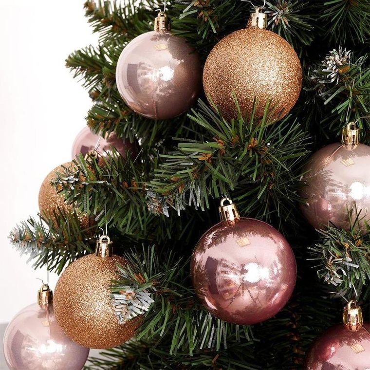 Vilde, bombki choinkowe nietłukące, różowe, 12 szt., 6 cm