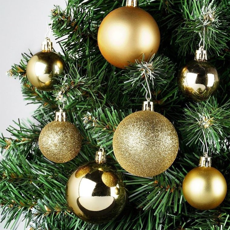 Vilde, bombki choinkowe, nietłukące, złote 4 cm, 6 cm, 100 szt.