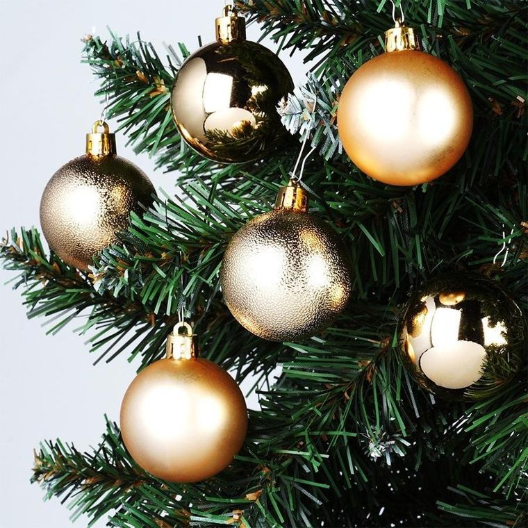 Vilde, bombki choinkowe nietłukące, złote, 5 cm, 10 szt.