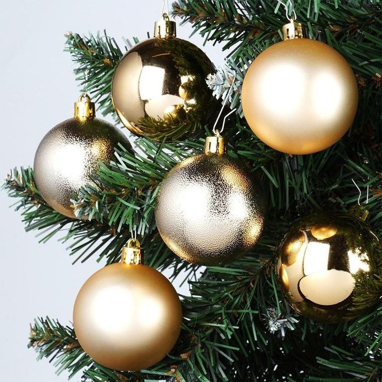 Vilde, bombki choinkowe nietłukące, złote, 6 cm, 9 szt.