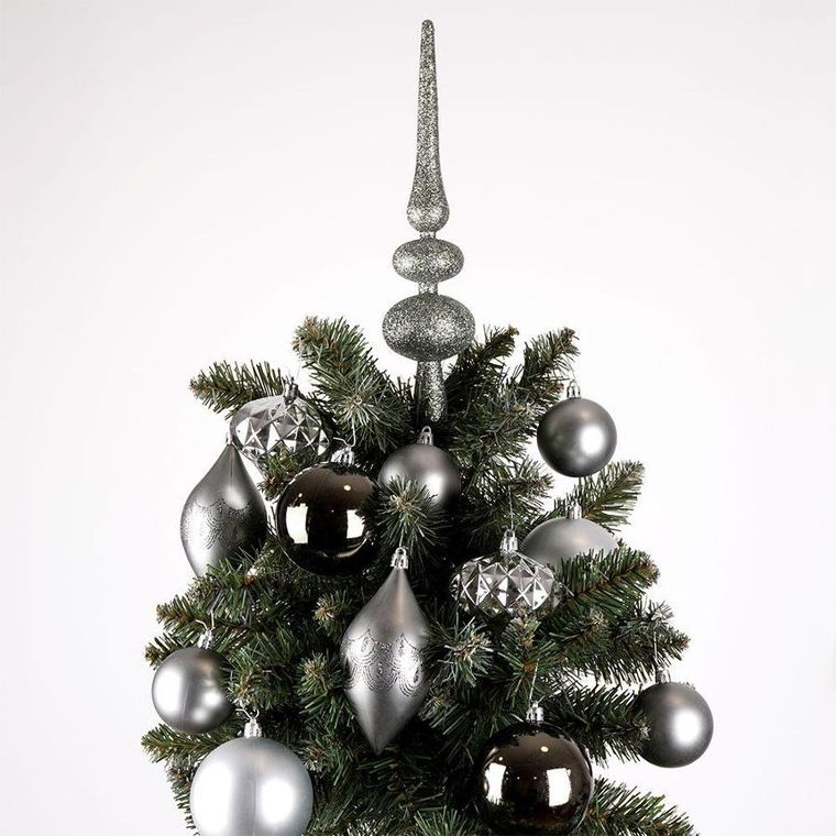 Vilde, bombki nietłukące, srebrne, 19 szt.