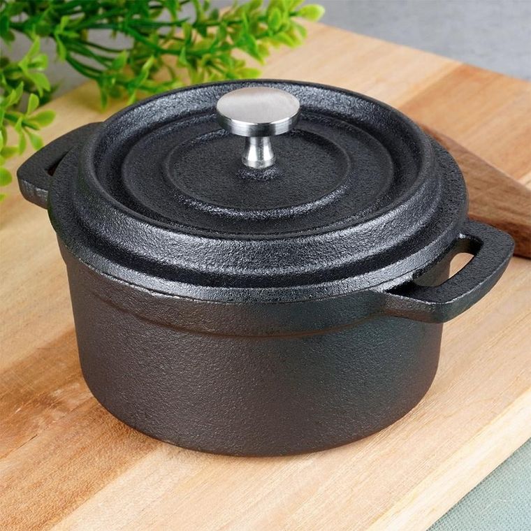 Vilde, Cast Line, garnek do serwowania z pokrywką żeliwny, 10 cm, 250 ml