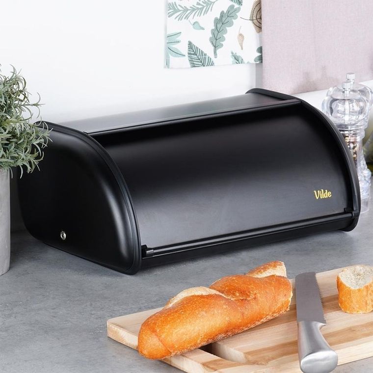 Vilde, chlebak stalowy, czarny, 36-23-14,5 cm