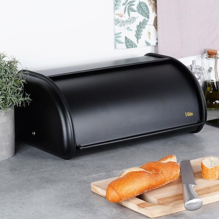 Vilde, chlebak stalowy, czarny, 43-27,5-18,5 cm