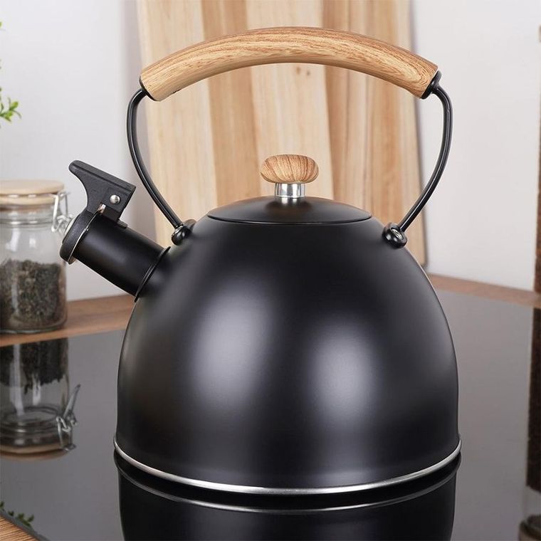 Vilde, czajnik z gwizdkiem, stalowy, czarny, 2.5l