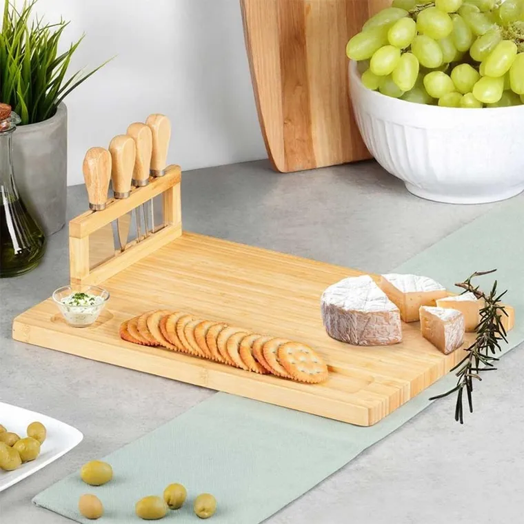 Vilde, deska do serów z nożami, bambusowa, 5 elementów