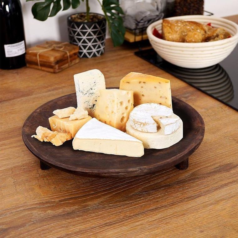 Vilde, deska drewniana, taca do serwowania, na nóżkach, 30 cm