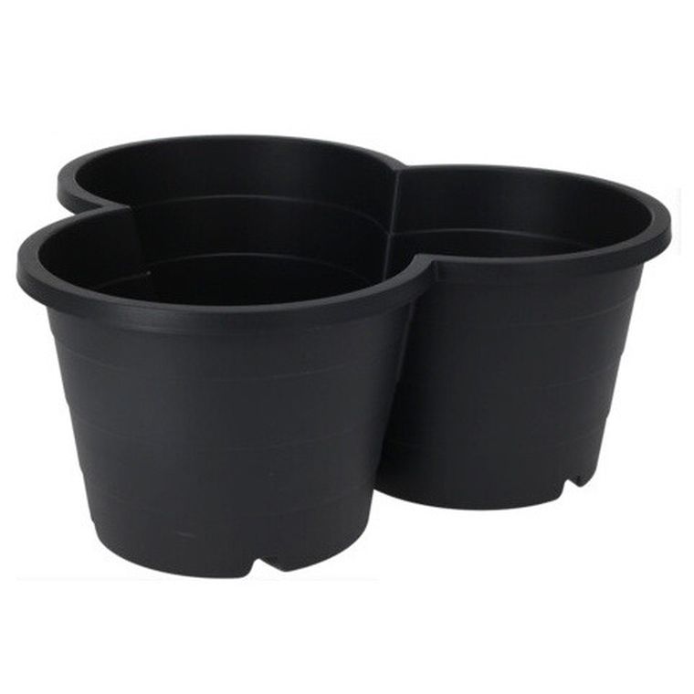 Vilde, doniczka ogrodowa plastikowa, czarna kaskadowa, 4 szt.