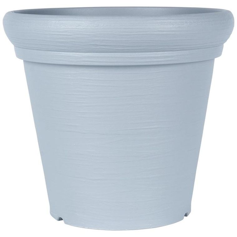 Vilde, doniczka ogrodowa plastikowa, okrągła, szara, 38-34 cm