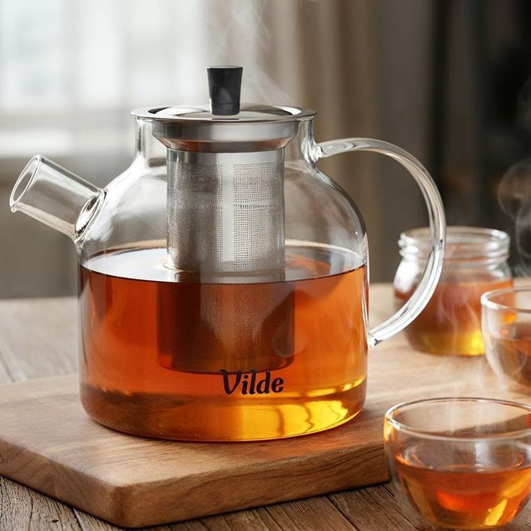 Vilde, dzbanek z zaparzaczem do herbaty, żaroodporny, szklany, 1,2 l