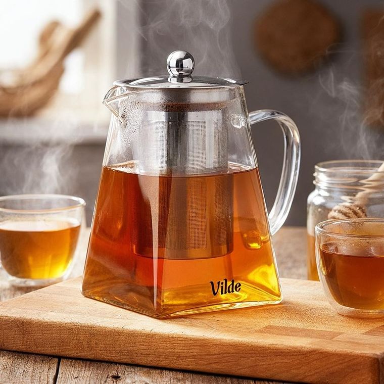 Vilde, dzbanek z zaparzaczem do herbaty, żaroodporny, szklany, 730 ml