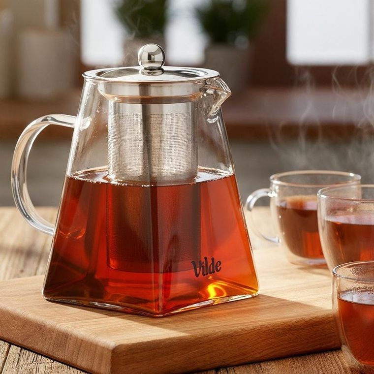 Vilde, dzbanek z zaparzaczem do herbaty, żaroodporny, szklany, 920 ml
