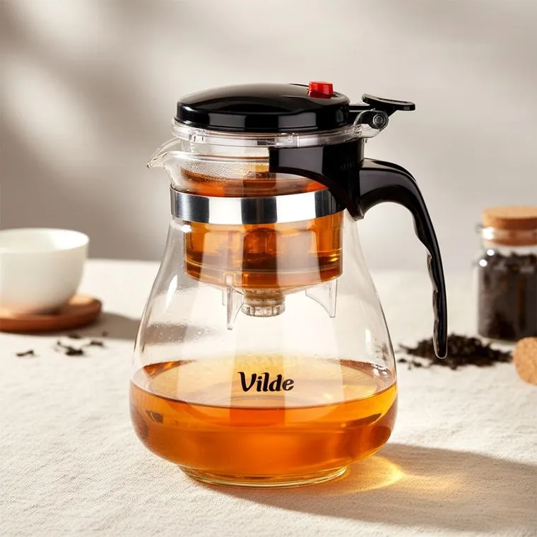 Vilde, dzbanek z zaparzaczem spustowym do herbaty, szklany, 1,65 l