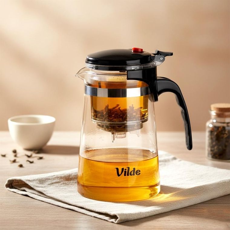 Vilde, dzbanek z zaparzaczem spustowym do herbaty, szklany, 680 ml