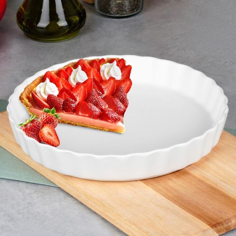 Vilde, forma do tarty ceramiczna, biała, 24,5 cm