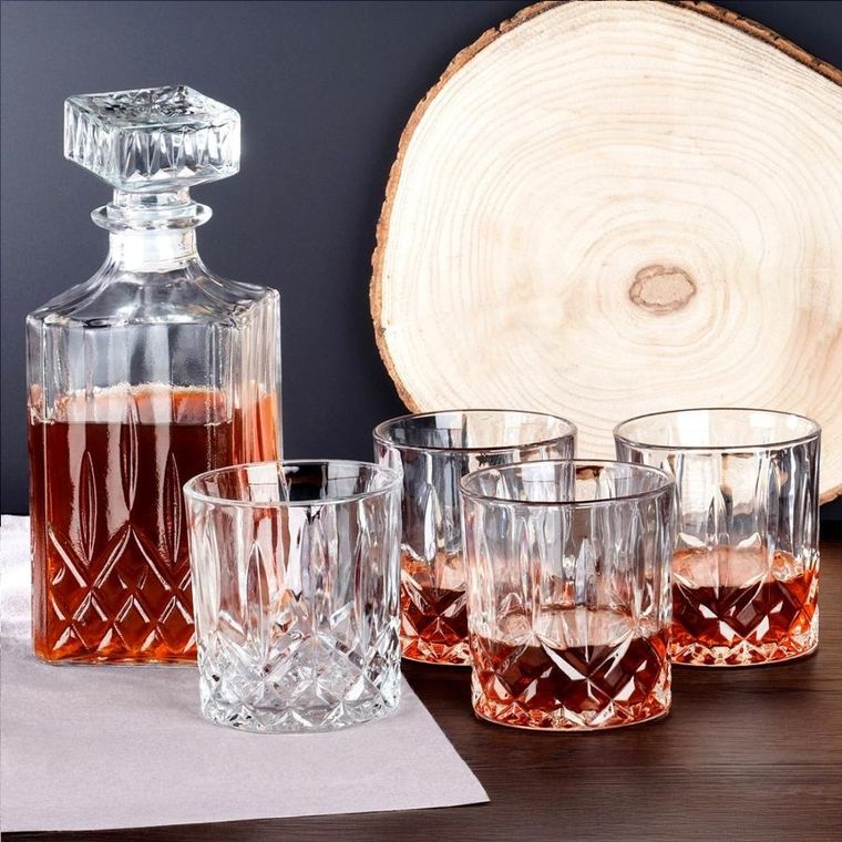 Vilde, karafka i szklanki do whisky szklane, 900 ml + 4-300 ml, 5 elementów
