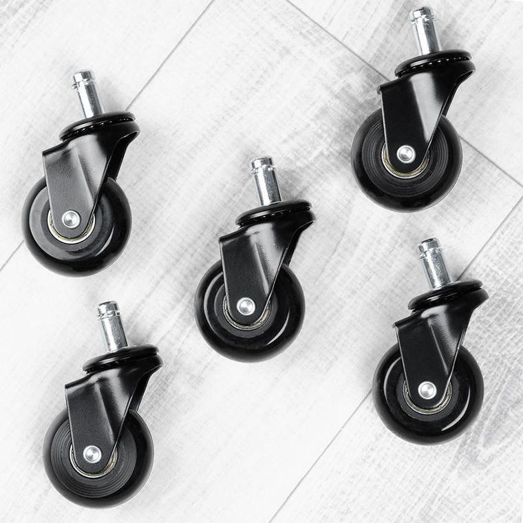 Vilde, kółka do fotela kauczukowe, 5 cm/11 mm, 5 szt.