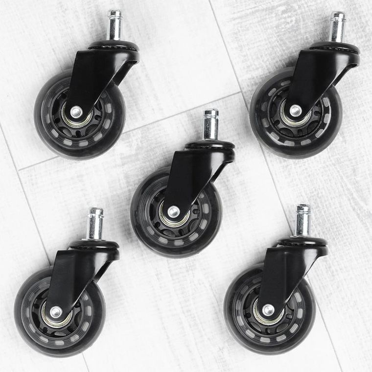 Vilde, kółka do fotela kauczukowe, 6,3 cm/11 mm, 5 szt.