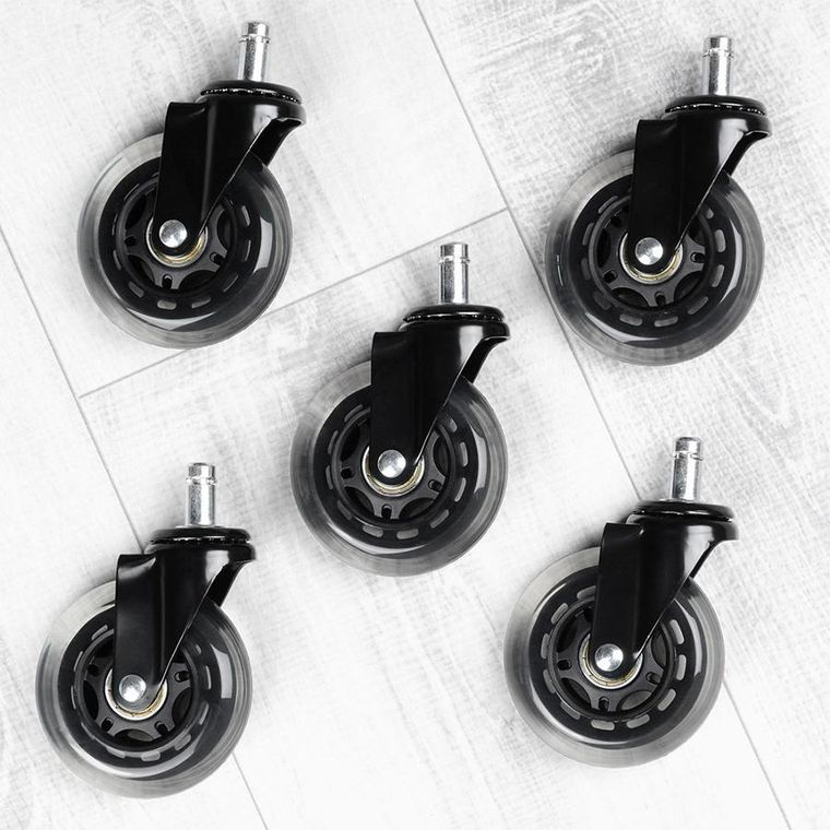 Vilde, kółka do fotela kauczukowe, 7,5 cm/11 mm, 5 szt.