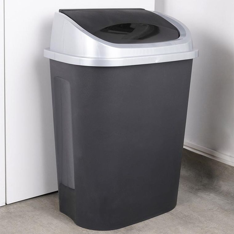Vilde, kosz na śmieci plastikowy, czarny, 50 l