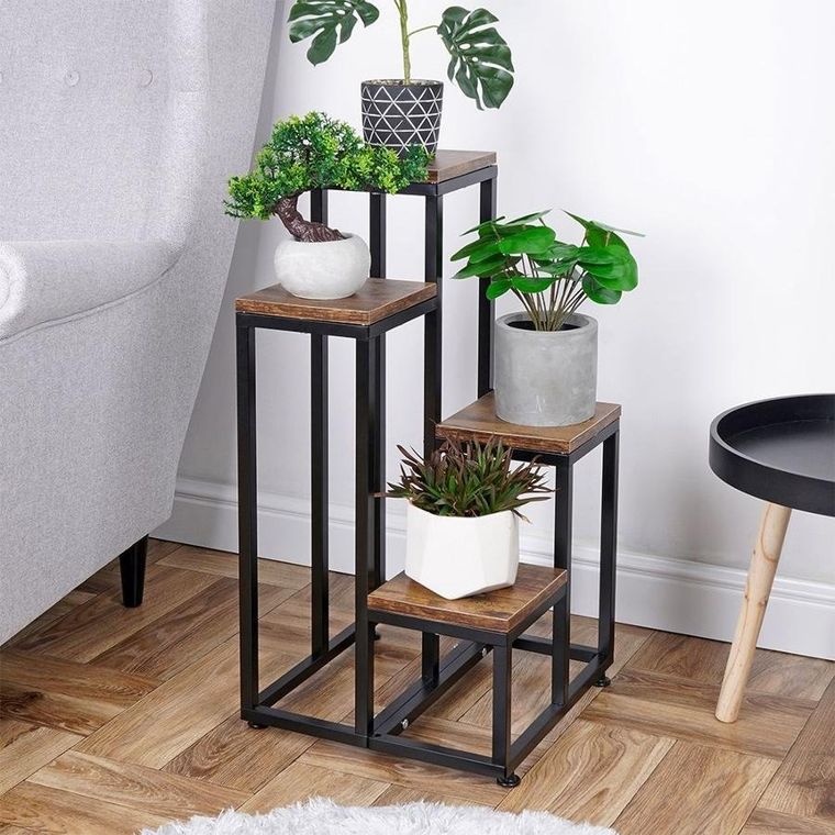 Vilde, kwietnik metalowy, 4-poziomowy, 69 cm