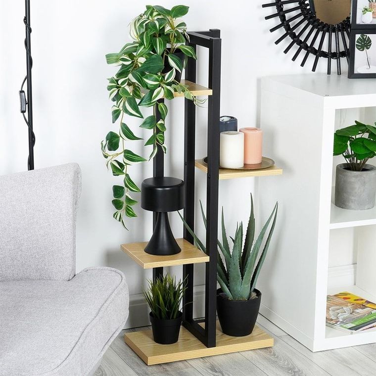 Vilde, kwietnik metalowy 4-poziomowy, 93 cm