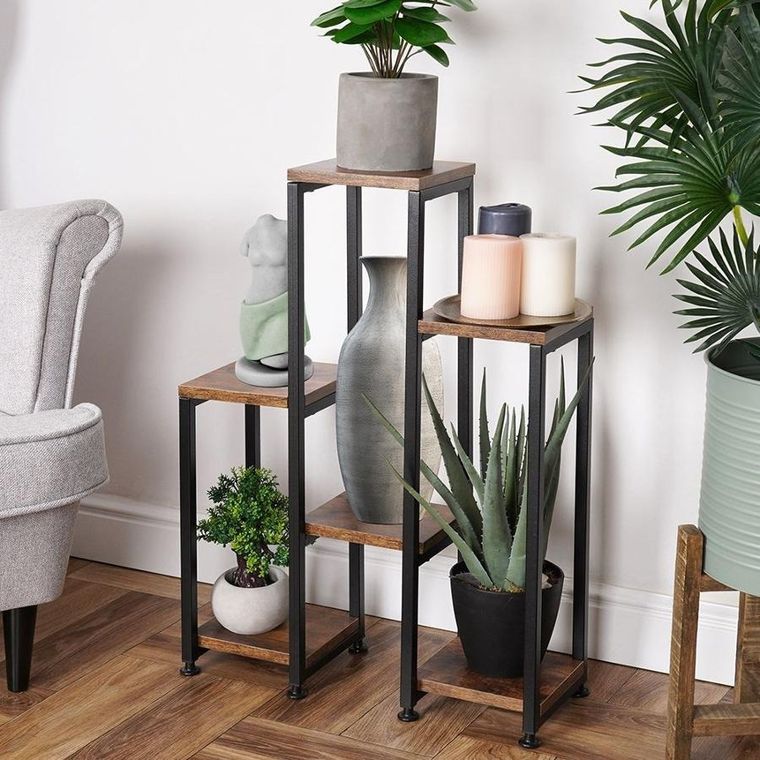 Vilde, kwietnik metalowy 6-poziomowy, 70 cm