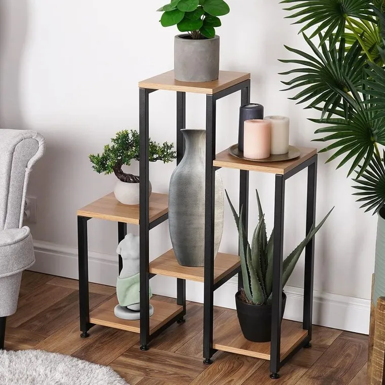 Vilde, kwietnik metalowy 6-poziomowy, 80 cm