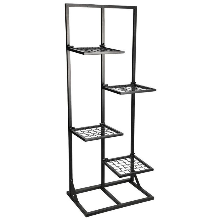 Vilde, kwietnik metalowy, czarny, 4-poziomowy, 102 cm