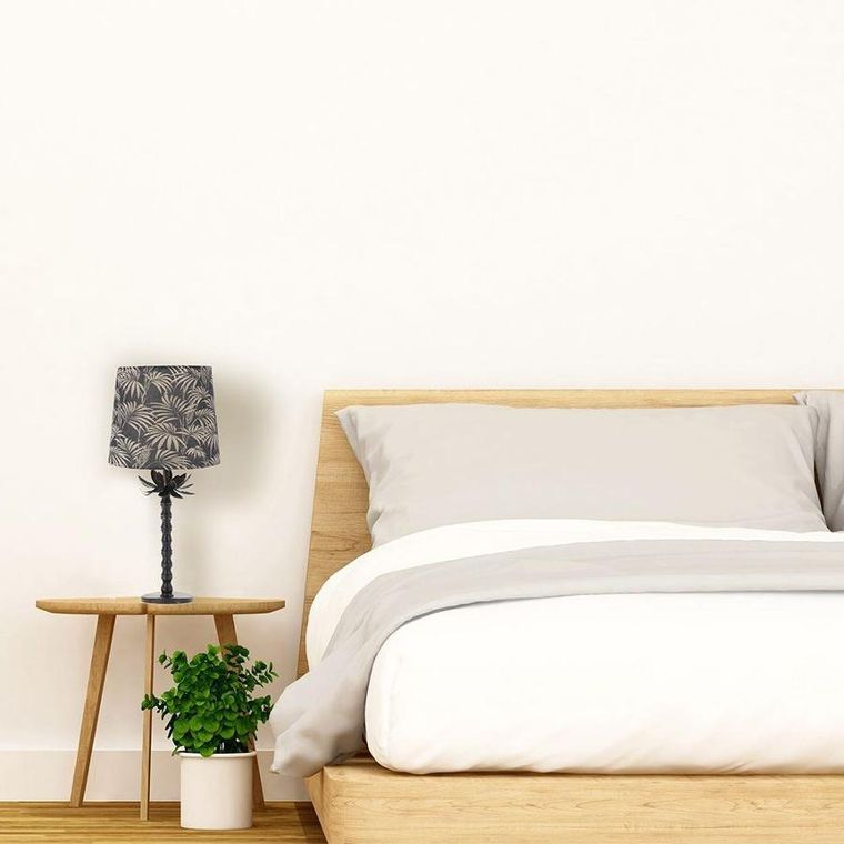 Vilde, lampa stołowa z kloszem, liście, 49-22 cm