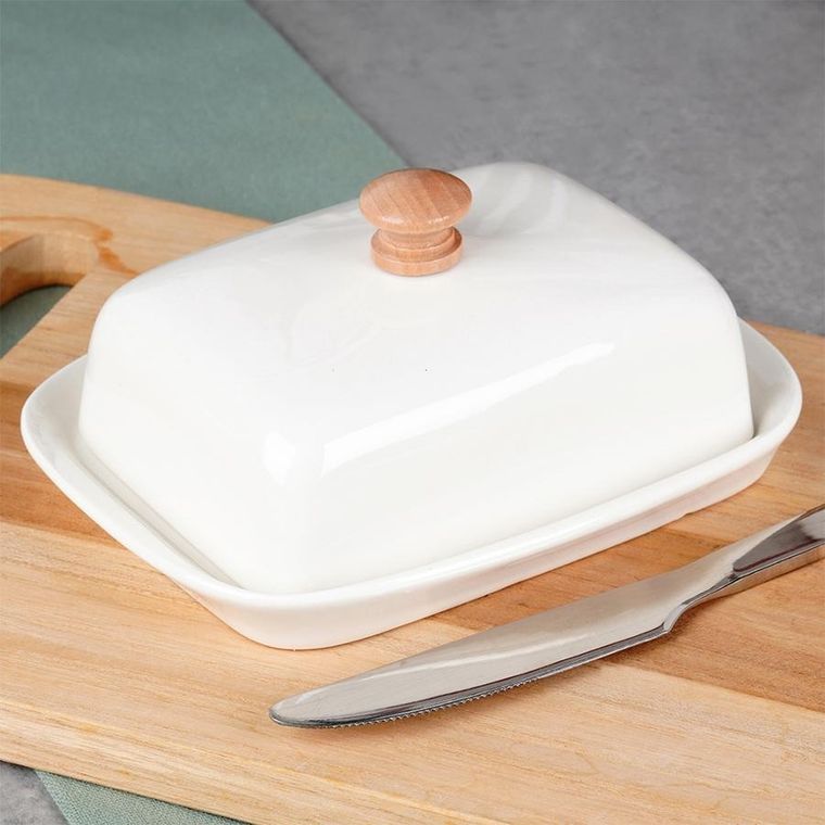 Vilde, maselniczka ceramiczna, biała