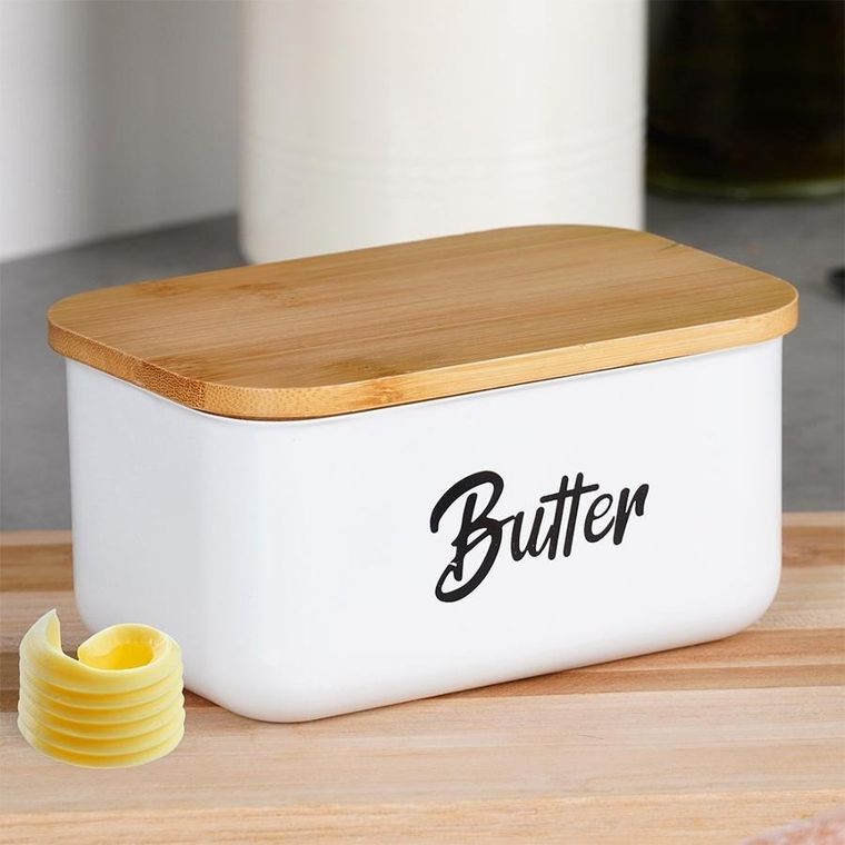 Vilde, maselniczka stalowa, biała