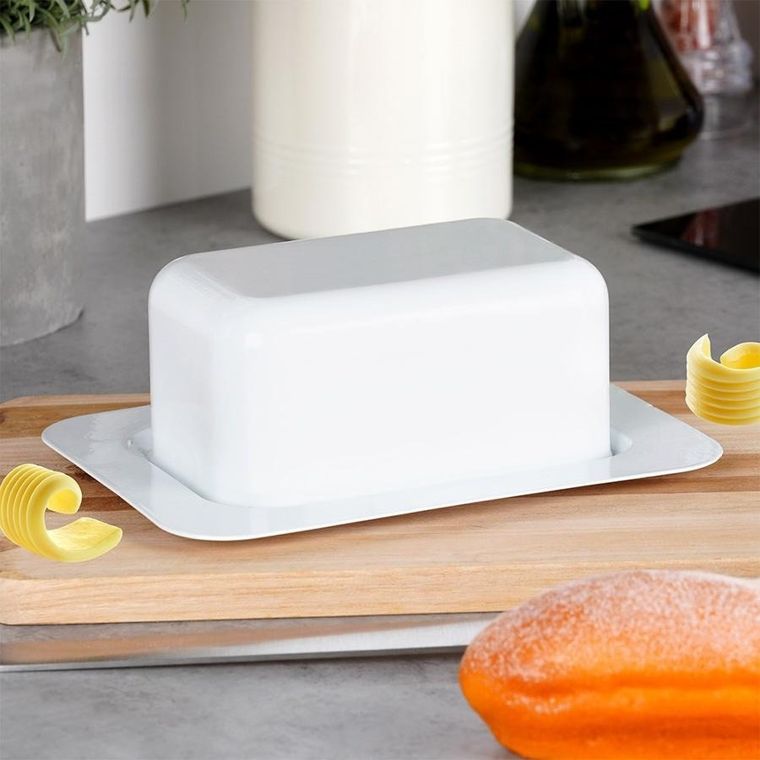 Vilde, maselniczka stalowa, biała