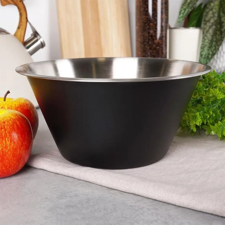 Vilde, miska kuchenna, stalowa, czarna 22 cm, 2l