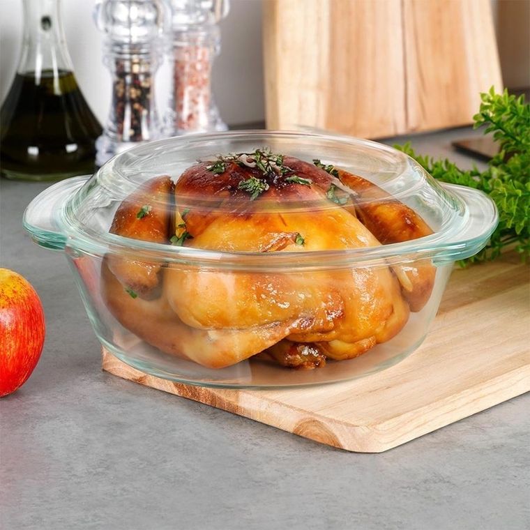 Vilde, naczynie żaroodporne z pokrywką, szklane, 2 l+750 ml