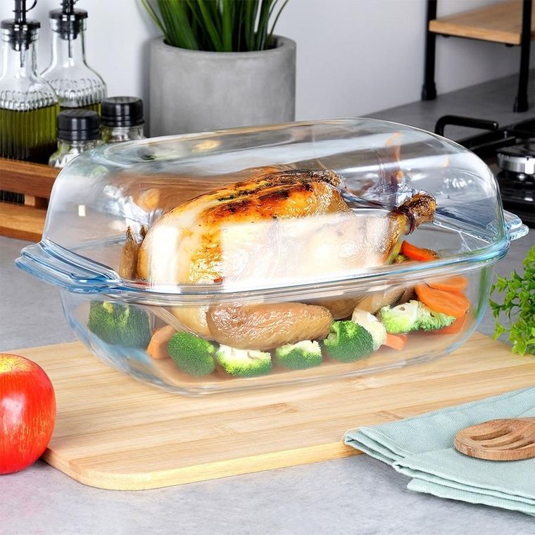 Vilde, naczynie żaroodporne z pokrywką, szklane, 3,1+2,6 l
