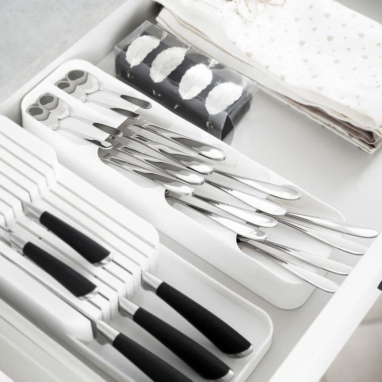 Vilde, organizer do szuflady na sztućce, biały, 39-11.5-5.5 cm