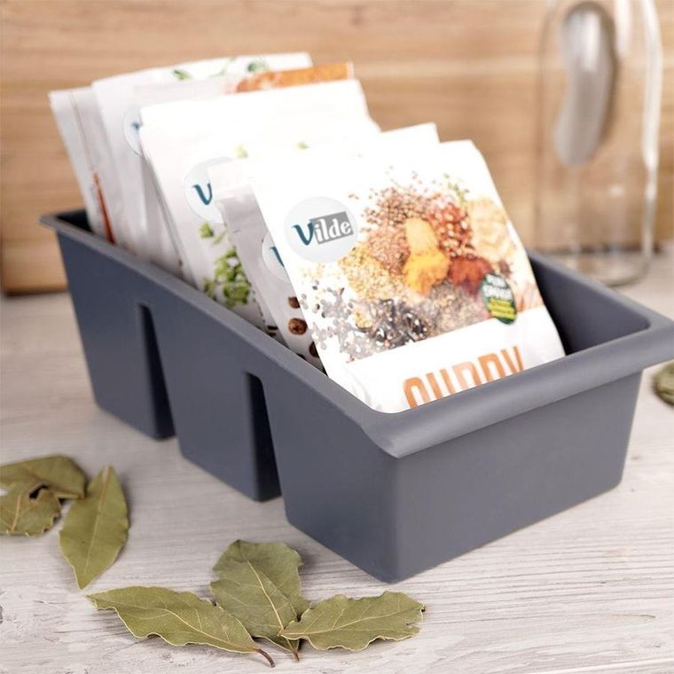 Vilde, organizer na przyprawy w torebkach, szary