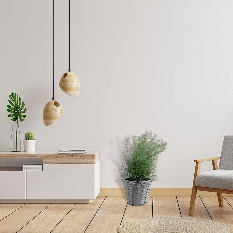 Vilde, osłonka na kwiaty, pleciona, szara, koszyk boho, 25-20 cm